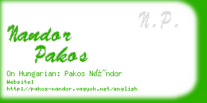 nandor pakos business card